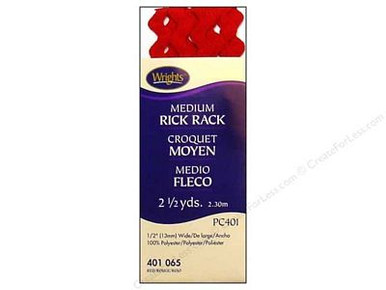 Medium Rick Rack Red - Bead & Powwow Supply