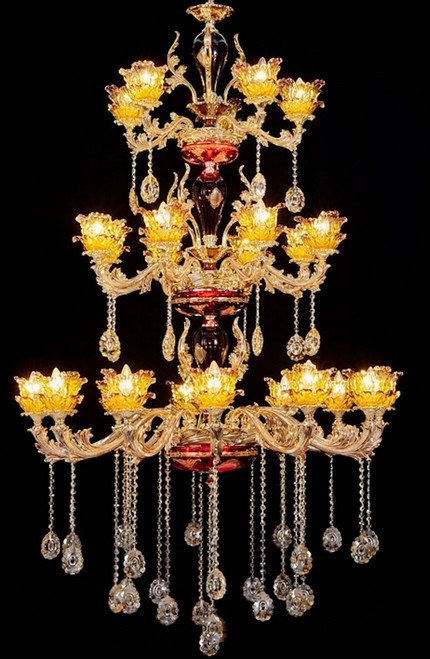 3 Tier Crystal Chandelier DL 1950 25 Lights