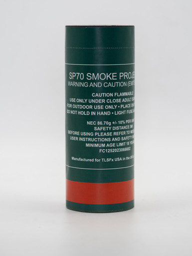 Single smoke grenade canister with a red color band, product-only studio shot