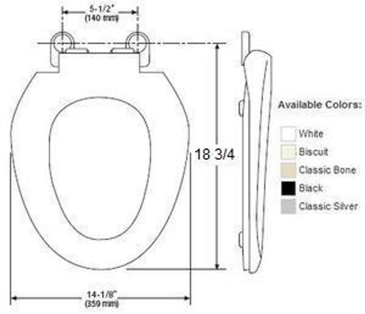 Mansfield White Elongated Toilet Seat