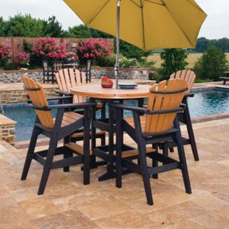 Breezesta 5 Piece Coastal Bar Set With Cushions And Tilt Umbrella