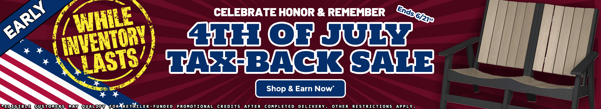 Early 4th of July Tax Back Sale