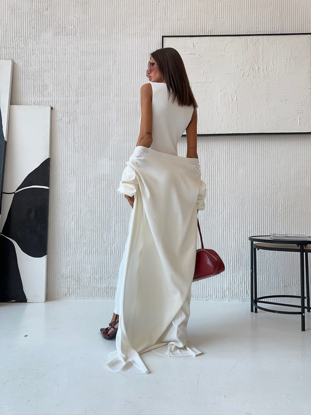 Main image for the product The Monaco Ribbed Maxi Dress with Duster Cardigan Set - 3