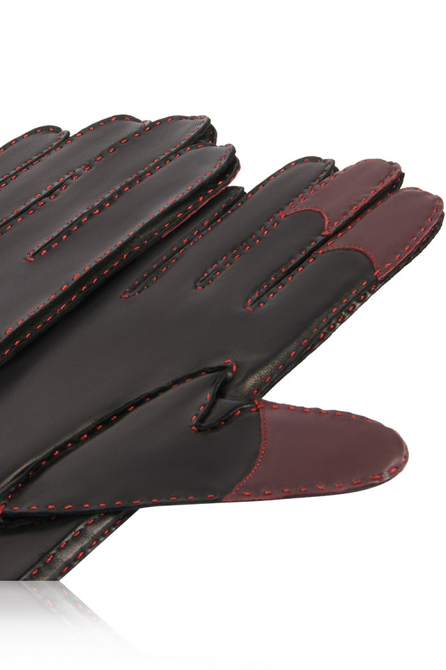 Main image for the product Executive Contrast-Stitch Leather Gloves - 3