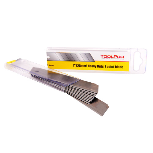 1 in. (25 mm) Heavy Duty, 7 Point Snap Knife Blade - 10 Pack