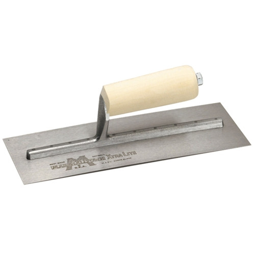 14 in. x 4-1/2 in. Drywall Trowel with Curved Blade and Wood Handle