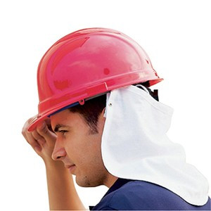 White Cloth Neck Shield for Hard Hats (6-Pack)