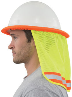 Hi-Viz Lime Mesh Neck Shield for Hard Hats (3-Pack)