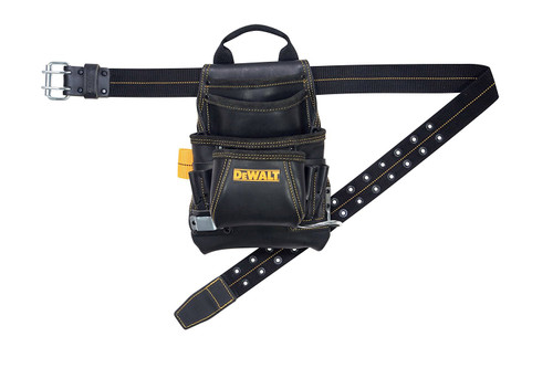 10 Pocket Carpenter's TopGrain Leather Nail & Tool Bag with 2 in. Web Belt