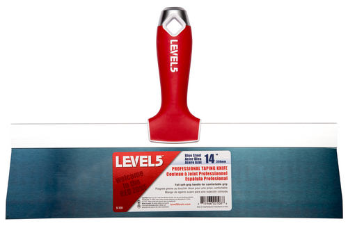 14 in. Blue Steel Taping Knife with Soft-Grip Handle