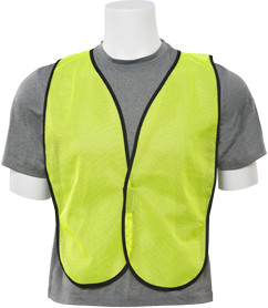 Non-ANSI Lime Green Safety Vest with Hook & Loop Closure