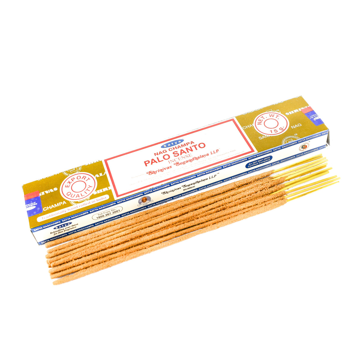 Satya Nag Champa Palo Santo Räucherstäbchen – 3 Packungen à 15 G, Handgerollt – Für Meditation, Entspannung & Raumduft