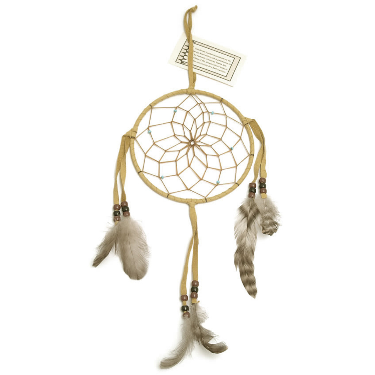 Large Light Brown Navajo Dream Catcher (6 inch)