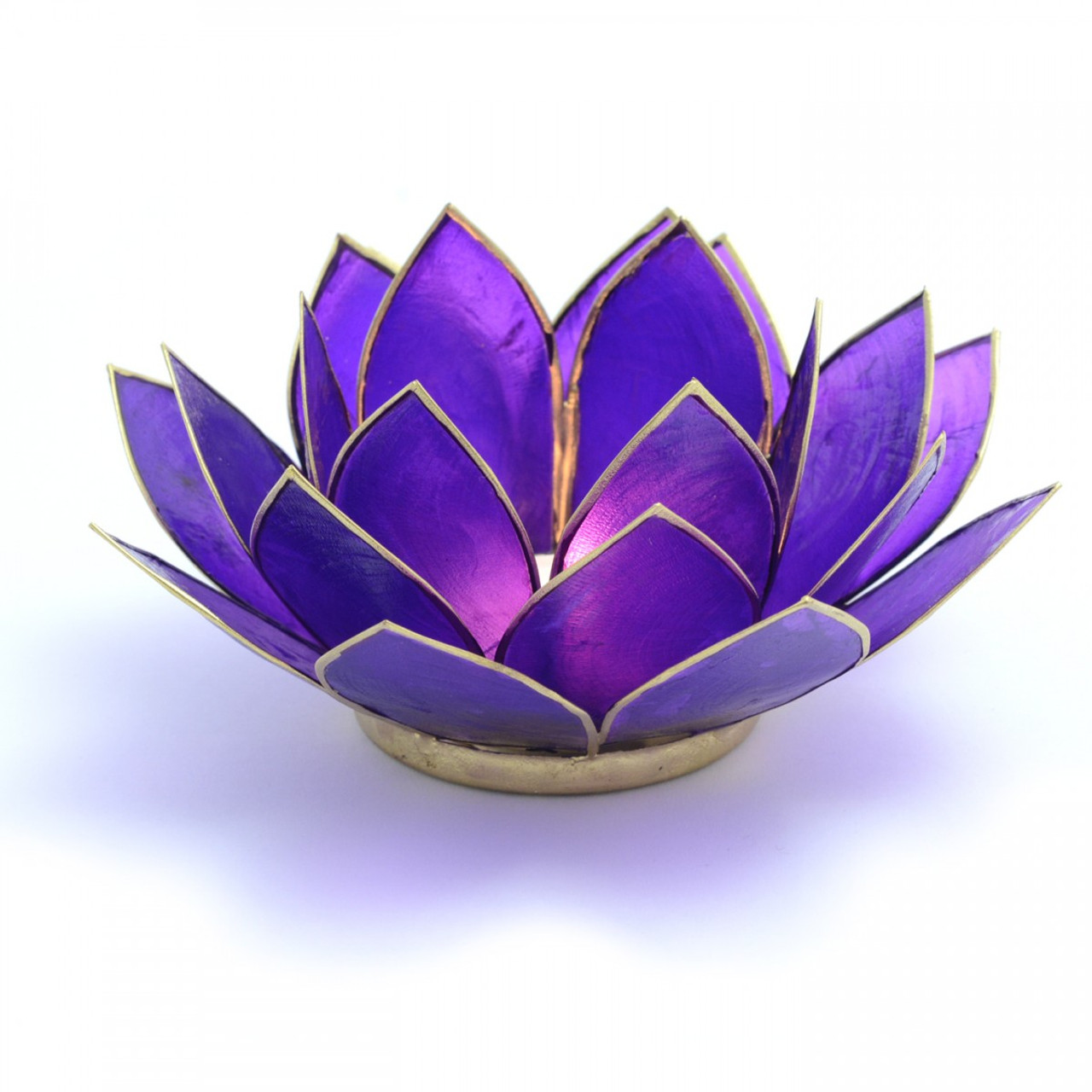 Purple Lotus Flower Tea Light Holder Crown Chakra