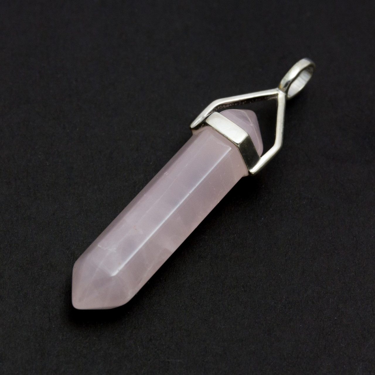 Pendant rose quartz silver