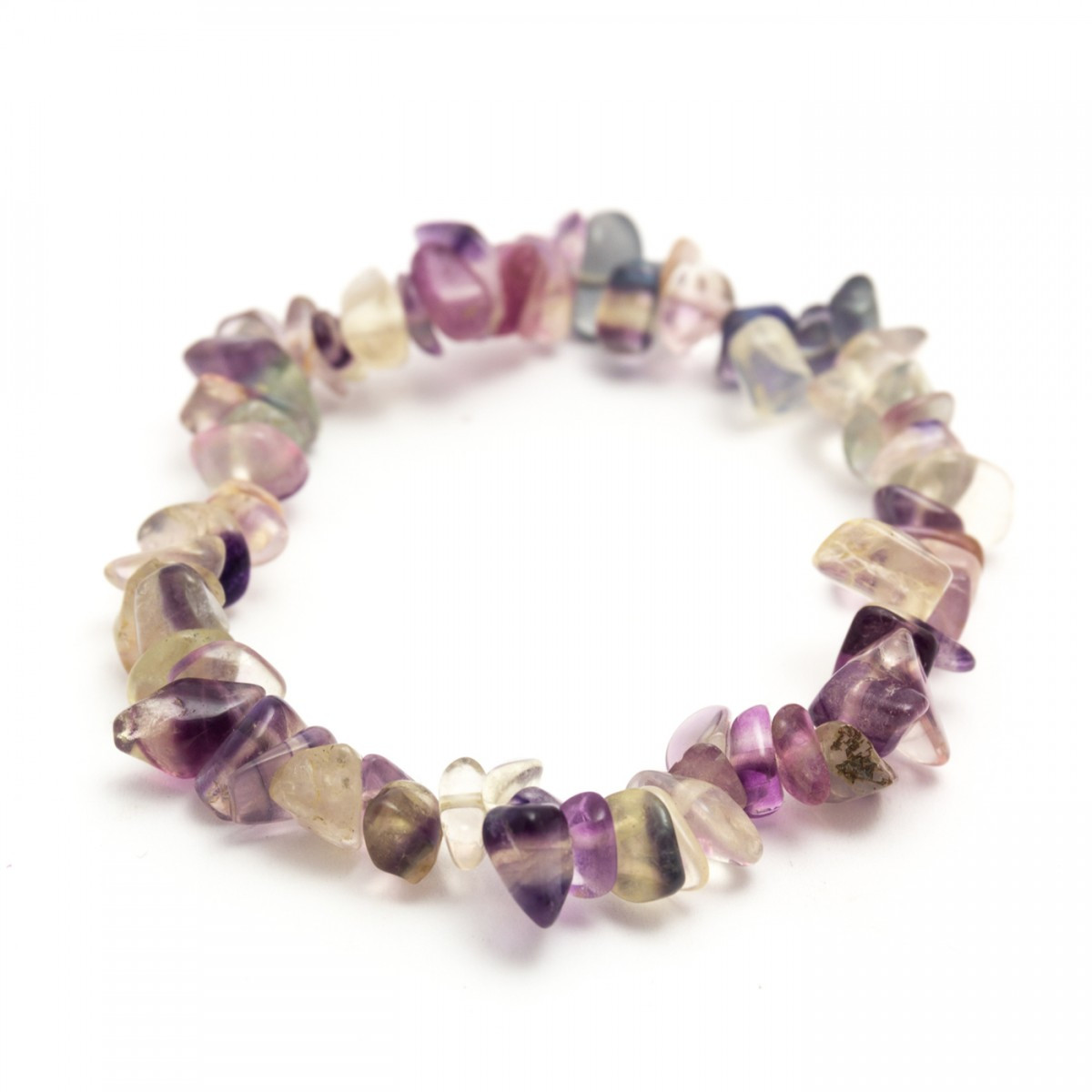 Fluorite Crystal Chip Bracelet Elasticated Crystal Bracelet