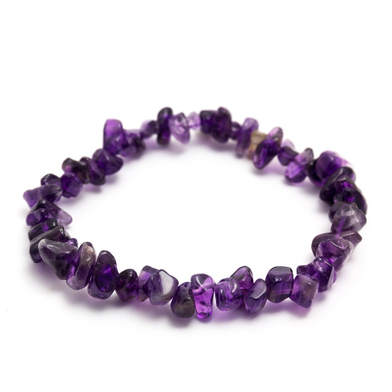 Amethyst Crystal Chip Bracelet | Elasticated Crystal Bracelet