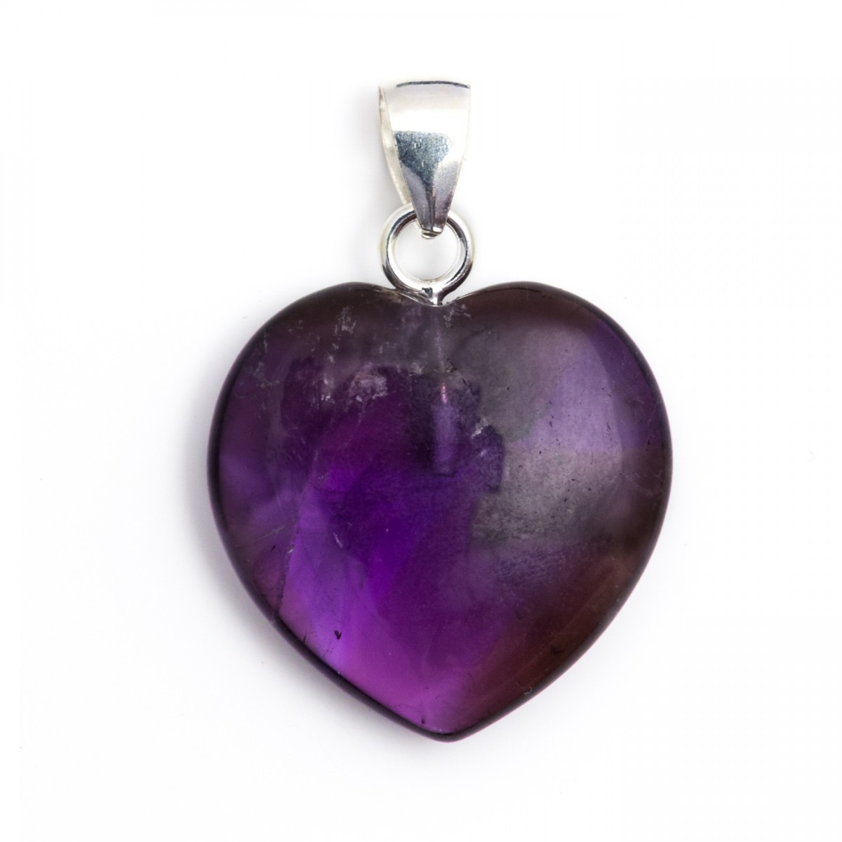 Amethyst Crystal Heart Pendant 