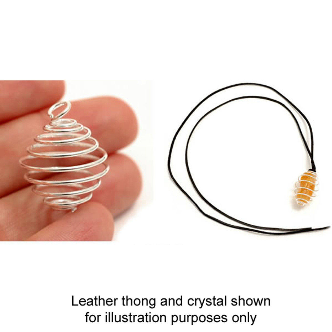 Spiral crystal sales holder necklace