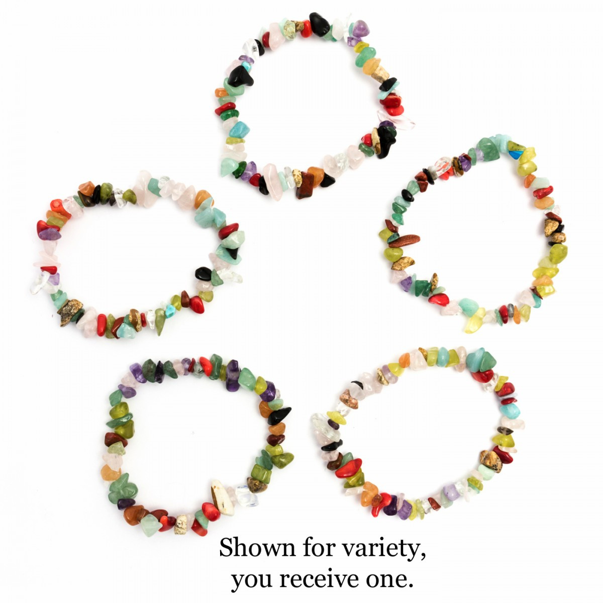 Mixed Crystal Chip Bracelet Elasticated Crystal Bracelet