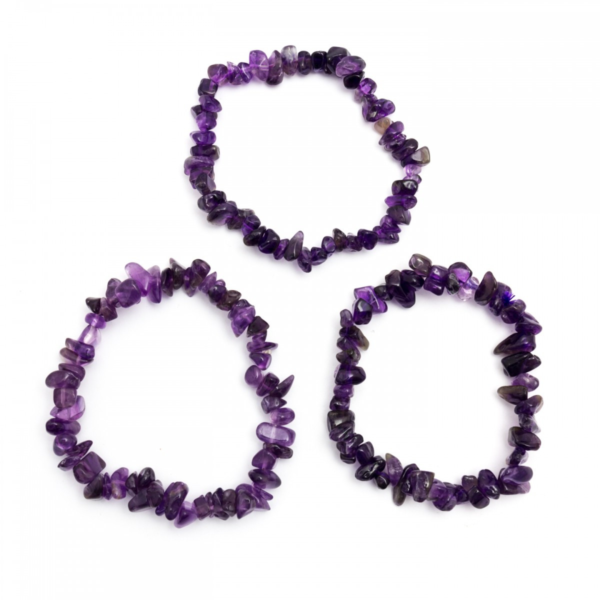 Amethyst Crystal Chip Bracelet Elasticated Crystal Bracelet
