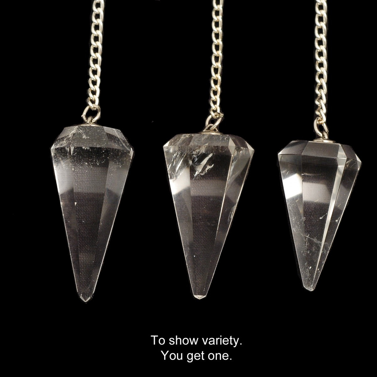 Faceted Clear Quartz Crystal Pendulum