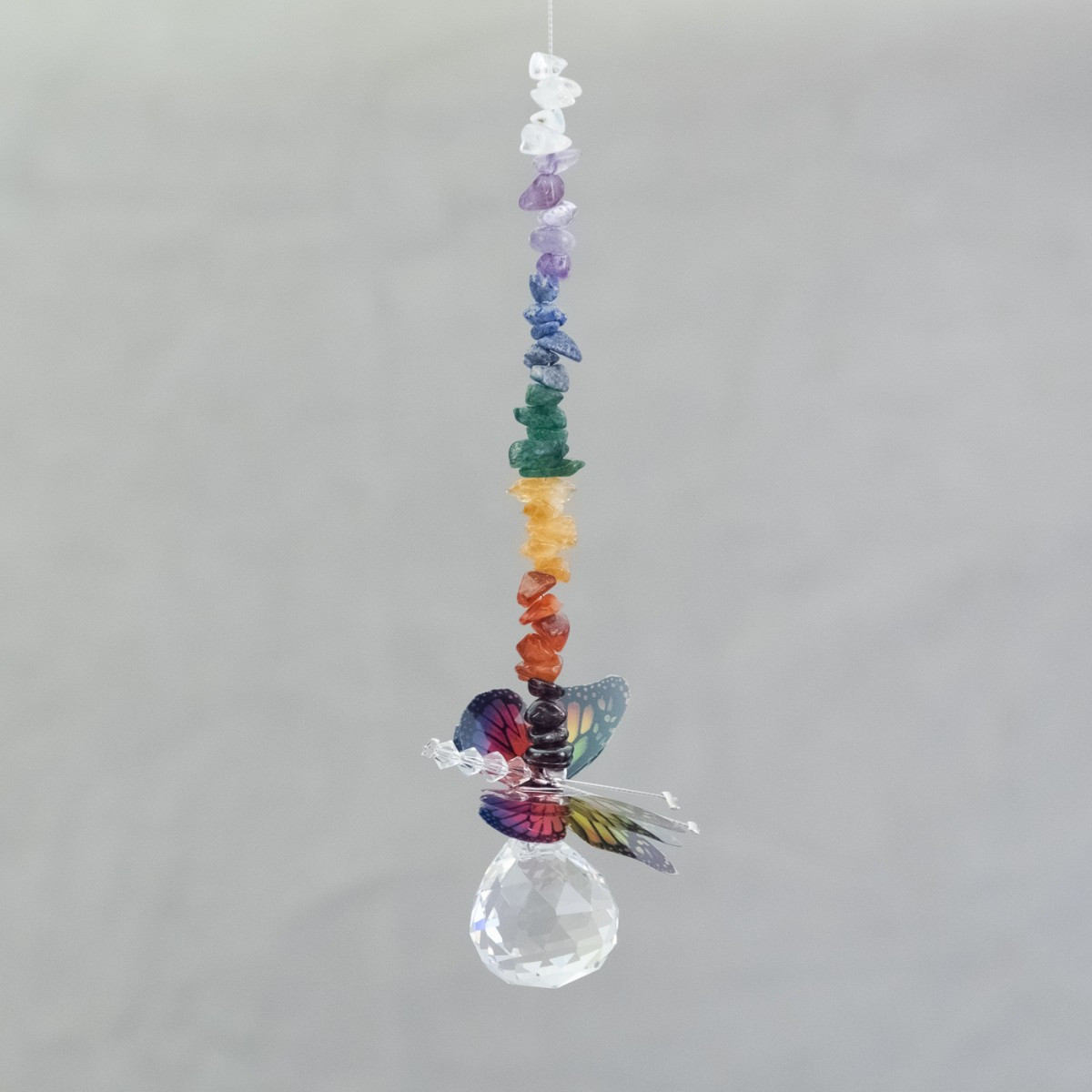 Lead Crystal Ball Butterfly Blue Crystal Suncatchers