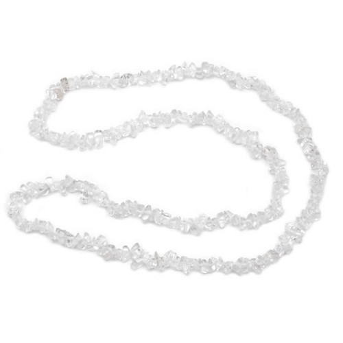 Clear Quartz Crystal Chip Necklace (32 Inch)