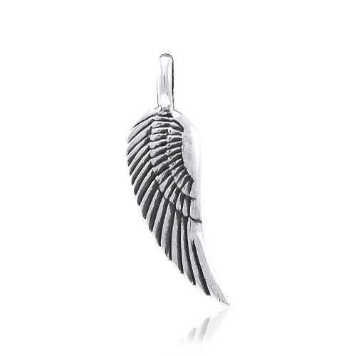 Single Angel Wing Pendant (Sterling Silver)