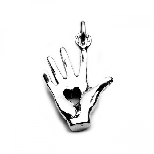 Healing Hand Charm / Pendant (Sterling Silver)