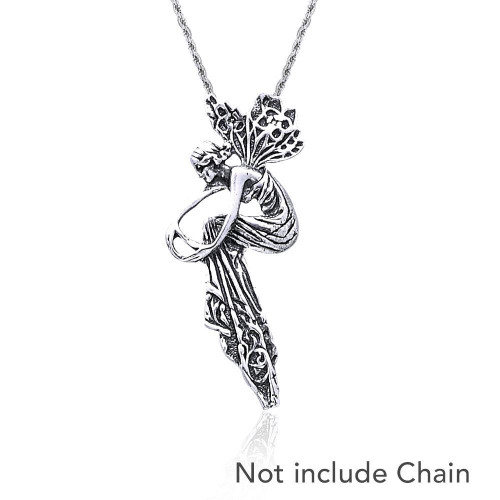 Art Nouveau Fairy Pendant (Sterling Silver)