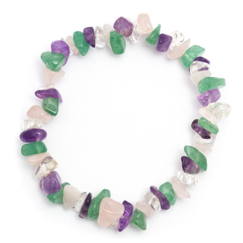 Amethyst Crystal Chip Bracelet | Elasticated Crystal Bracelet