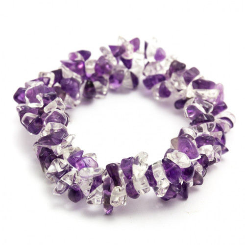 Amethyst Crystal Chip Bracelet | Elasticated Crystal Bracelet