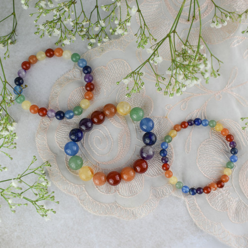 Buy Seven Chakra Healing Beaded Stretch Bracelet Gift for Women and Ladies  Boho Jewellery Anxiety and Stress Relief Bracelet Online in India - Etsy