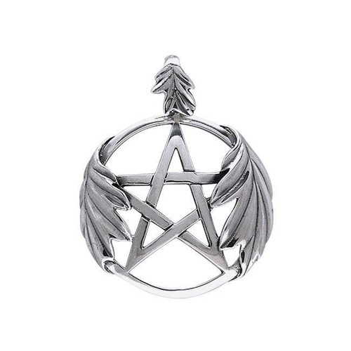 Oak Leaf Pentagram Pendant (Sterling Silver)