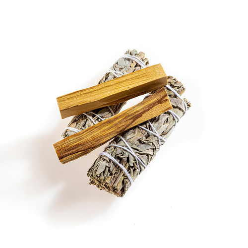 Californian White Sage Smudge Stick (4") & Palo Santo Stick Pack