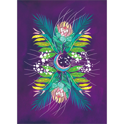 Floral Moon Greeting Card (All Occasions)