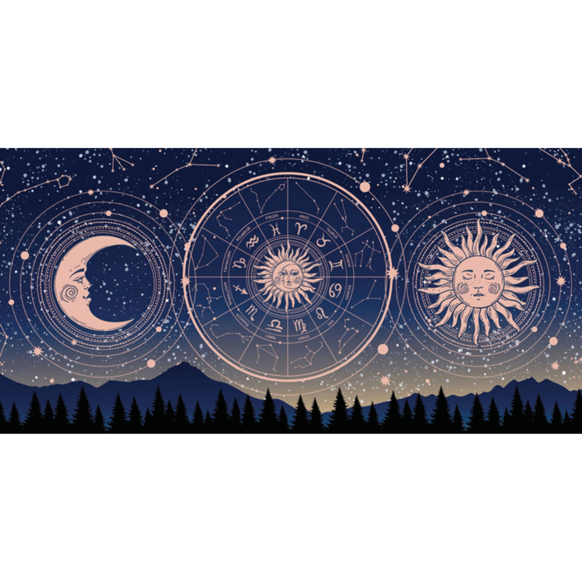 Astrology Trifold Greeting Card (Self-Sealing)