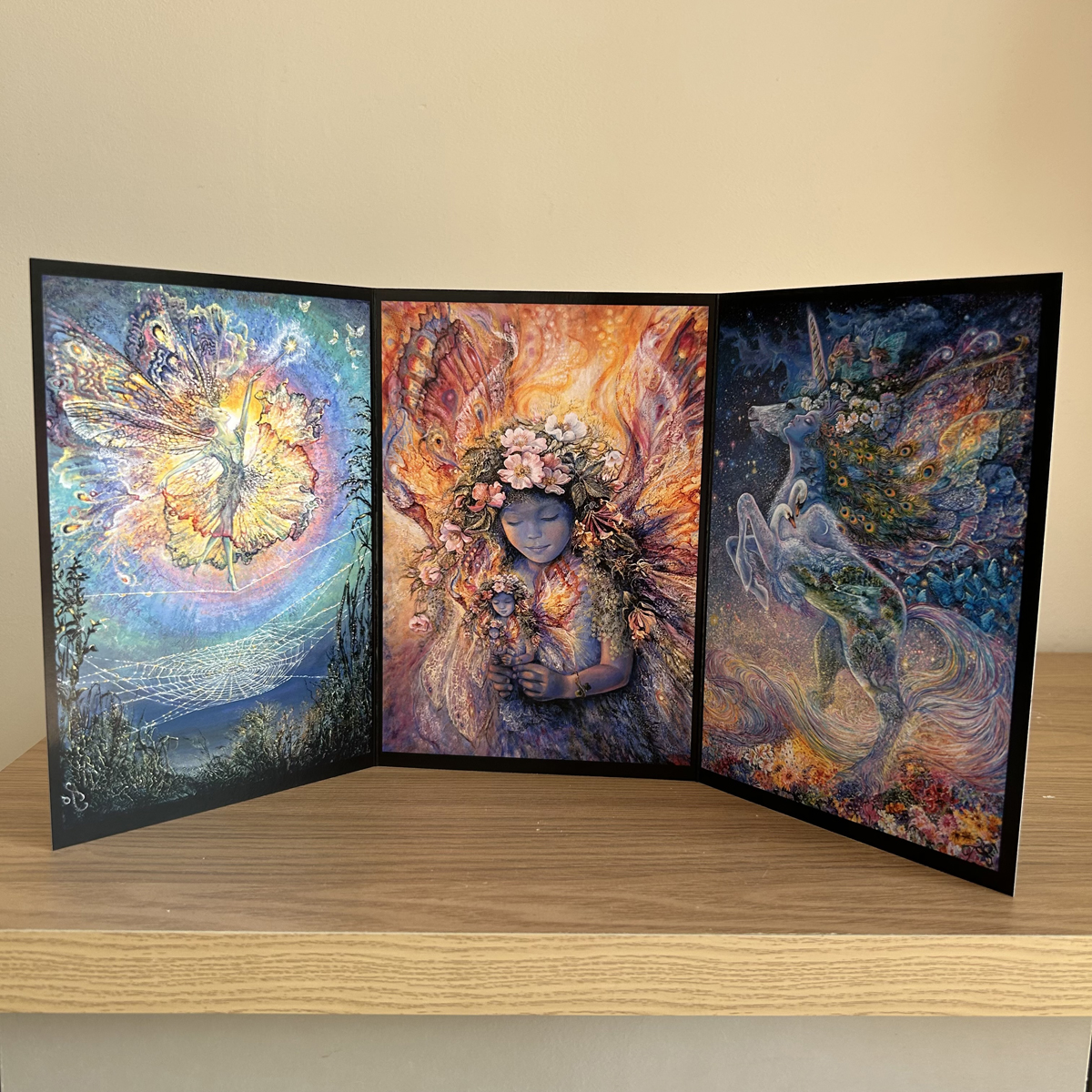 Silken Spells Triptych Greeting Card (Self-Sealing)