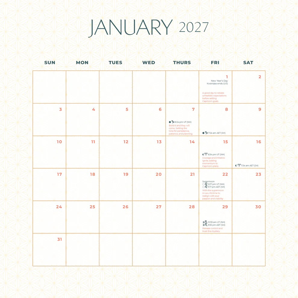 2027 Moon Wall Calendar by Melanie Spears & Melissa Williams