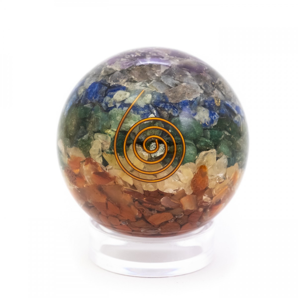 Chakra Orgone Sphere with Reiki Symbol