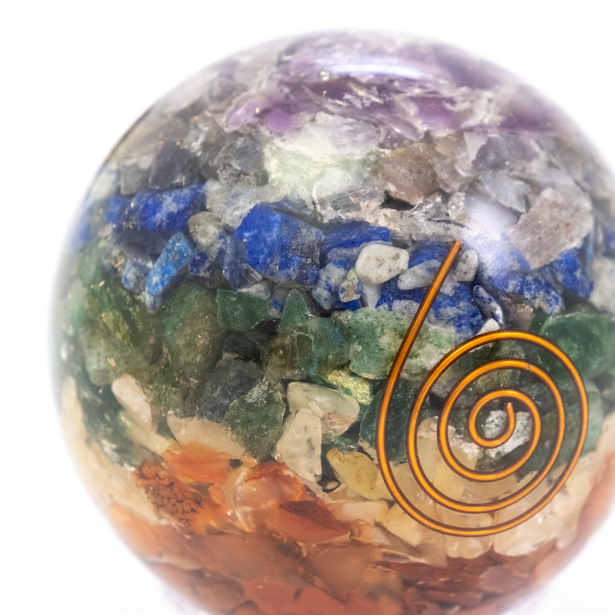Chakra Orgone Sphere with Reiki Symbol