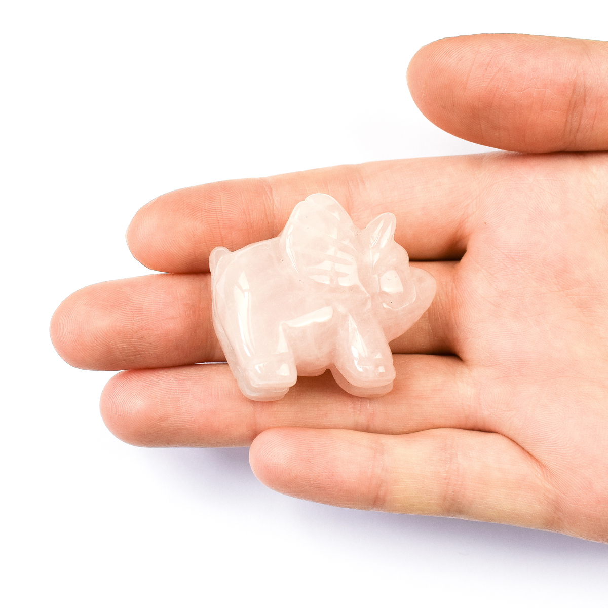 Rose Quartz Crystal Flying Pig