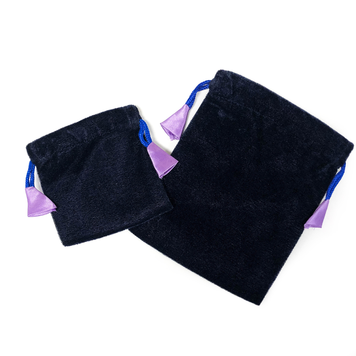 Small Purple Velvet Bag with Satin Lining