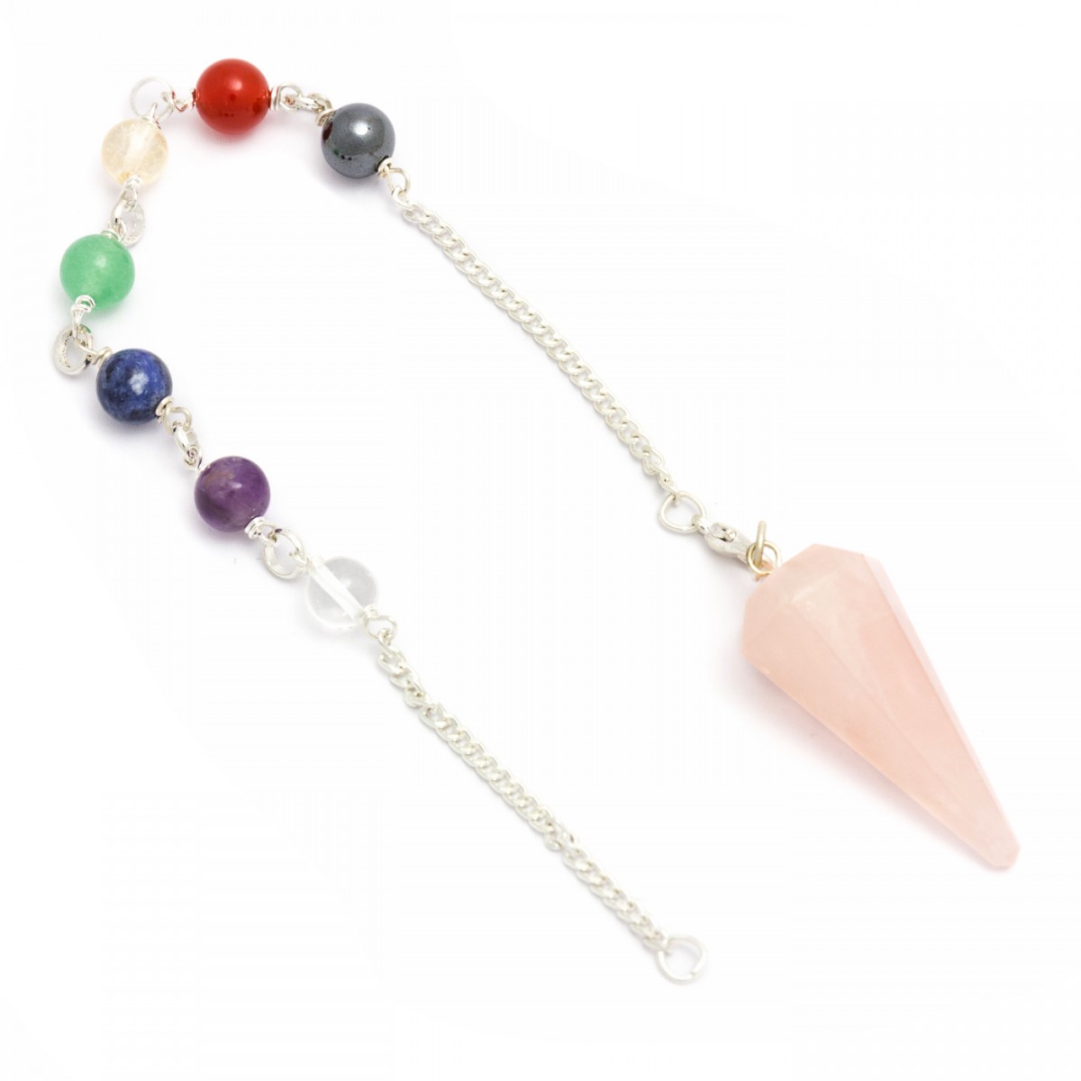 Rose Quartz Chakra Dowsing Pendulum
