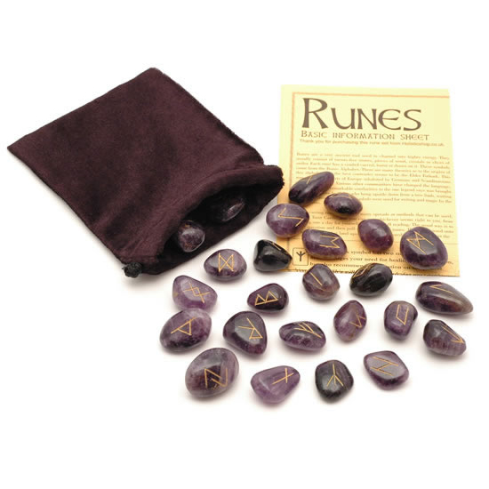 Amethyst Crystal Rune Stones
