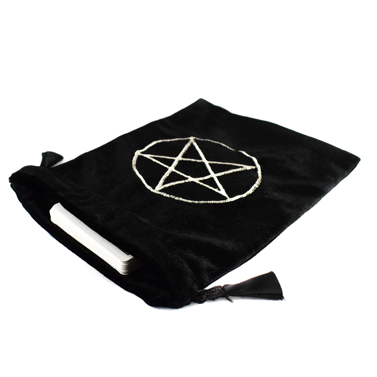 Pentacle Symbol Black Velvet Tarot / Oracle Card Bag
