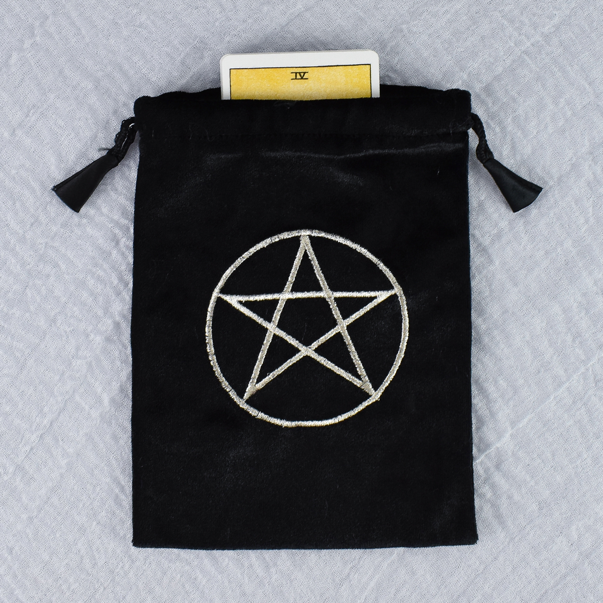 Pentacle Symbol Black Velvet Tarot / Oracle Card Bag