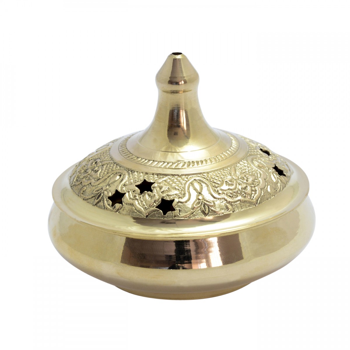 Large Brass Bowl Burner with Stars