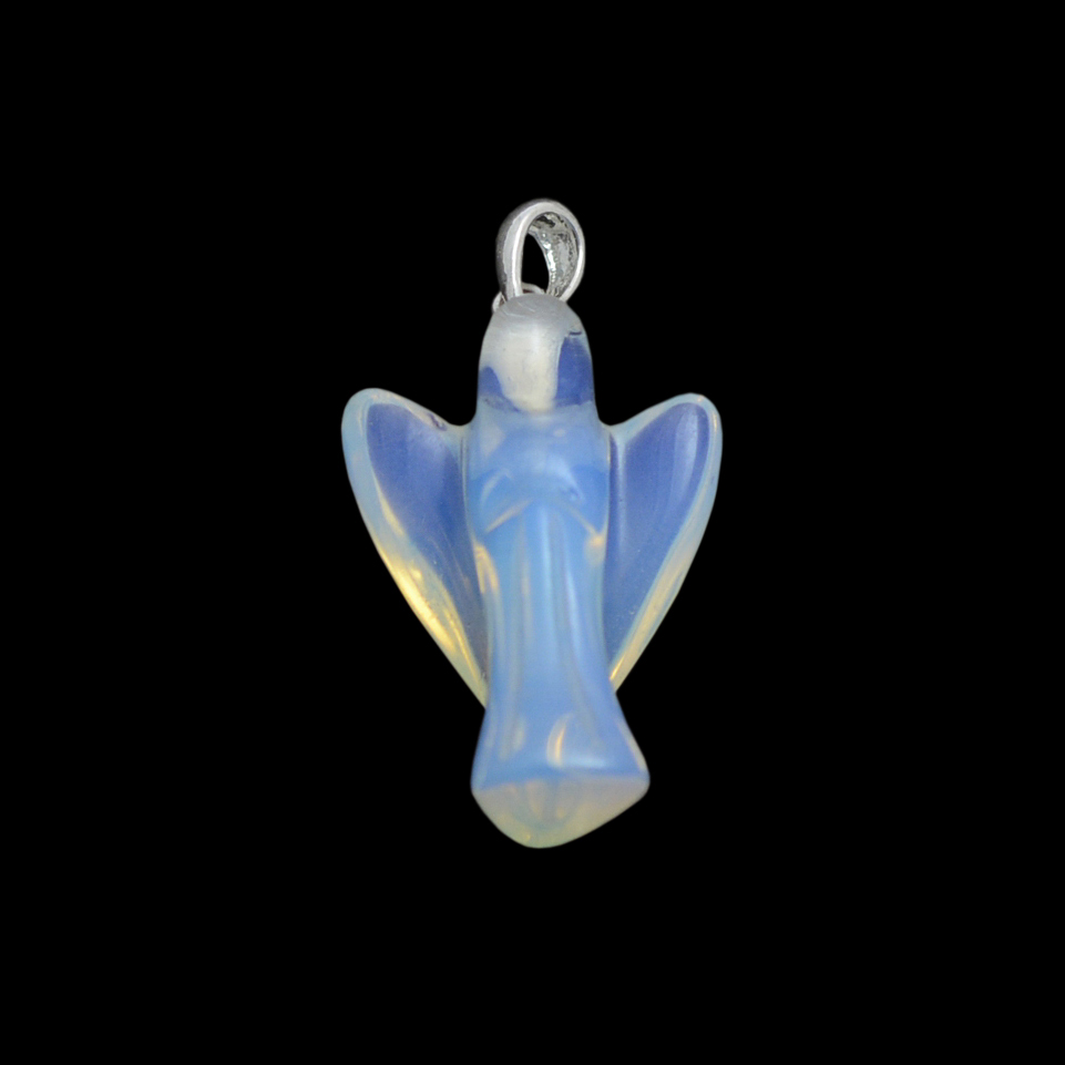 Small Opalite Angel Pendant (Sterling Silver Loop)